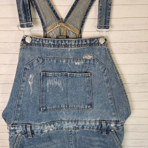 WILD FABLE DENIM OVERALL SHORTS, SZ XXL - Picture 3 of 11